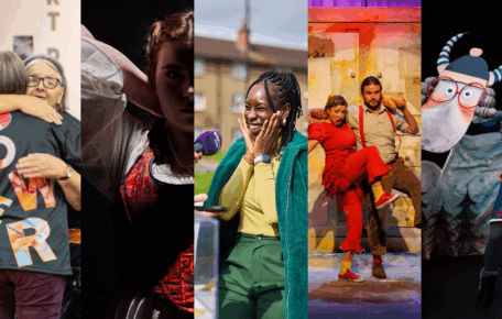 Collage image of multiple promotional images for In Their Words season.