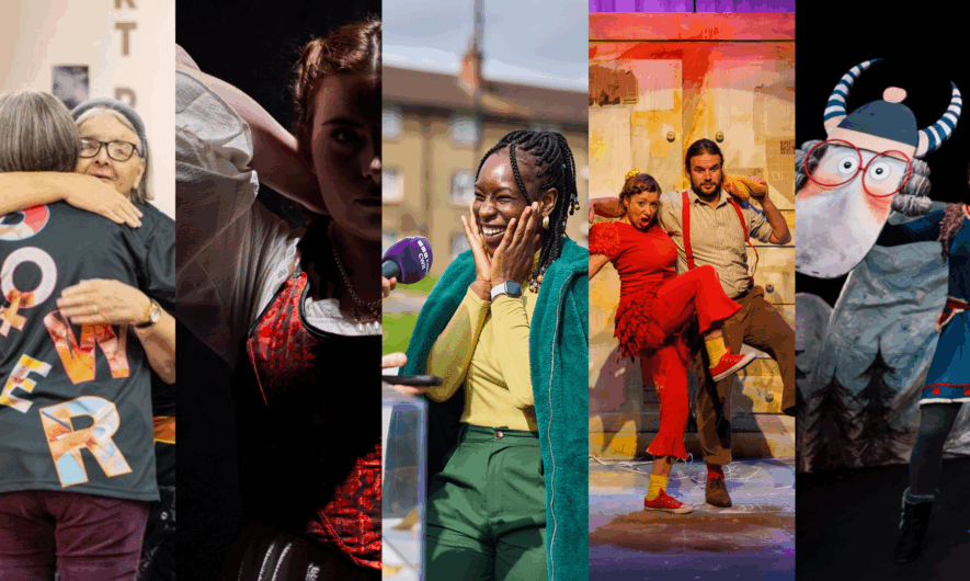 Collage image of multiple promotional images for In Their Words season.
